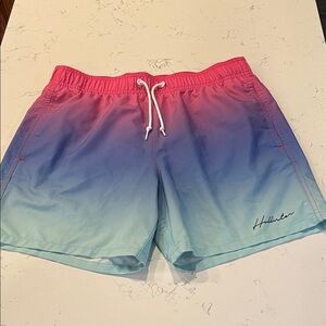 Hollister Gradient Pink and Blue Swim Trunks